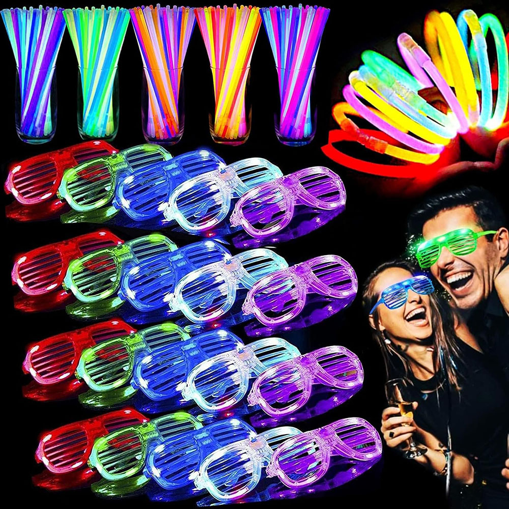 Glow In The Dark Party Glasses - Confezione da 136 bomboniere che si