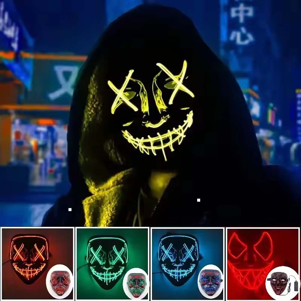 Led Purge Mask Halloween - Maschera luminosa a LED con effetto
