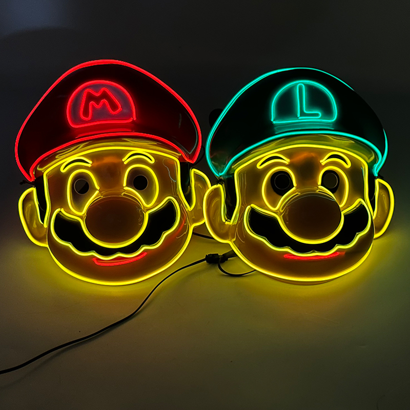 Led Purge Mask Halloween - Divertente maschera per travestimento lampeggiante carina
