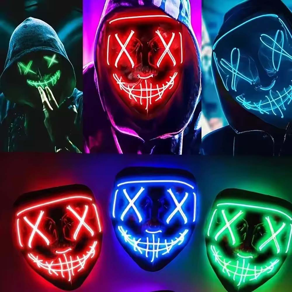 Maschera luminosa a LED con ef - Led Purge Mask Halloween recensione e prezzo