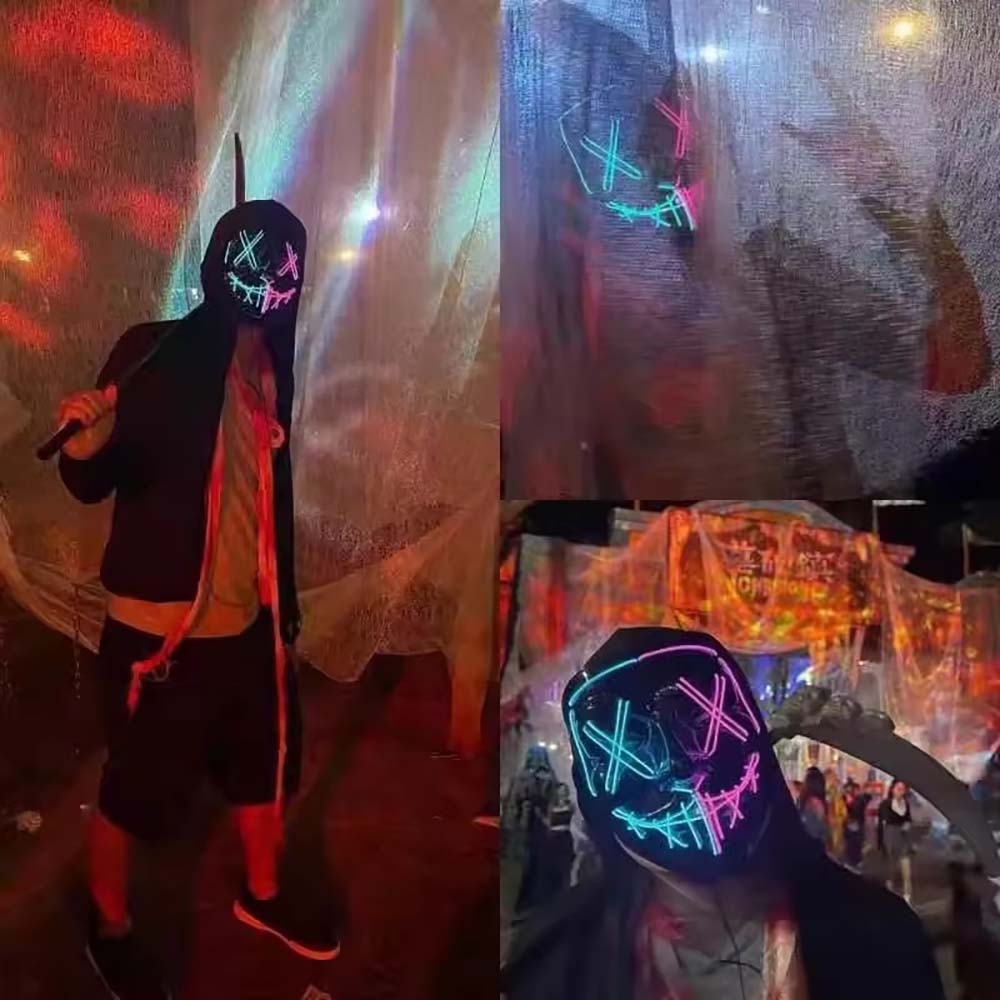 Maschera luminosa a LED con ef - Led Purge Mask Halloween recensione e prezzo