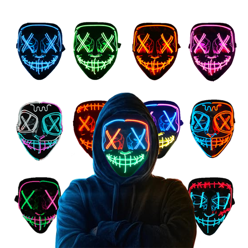 Maschere Luminose al Neon Senz - Led Purge Mask Halloween recensione e prezzo