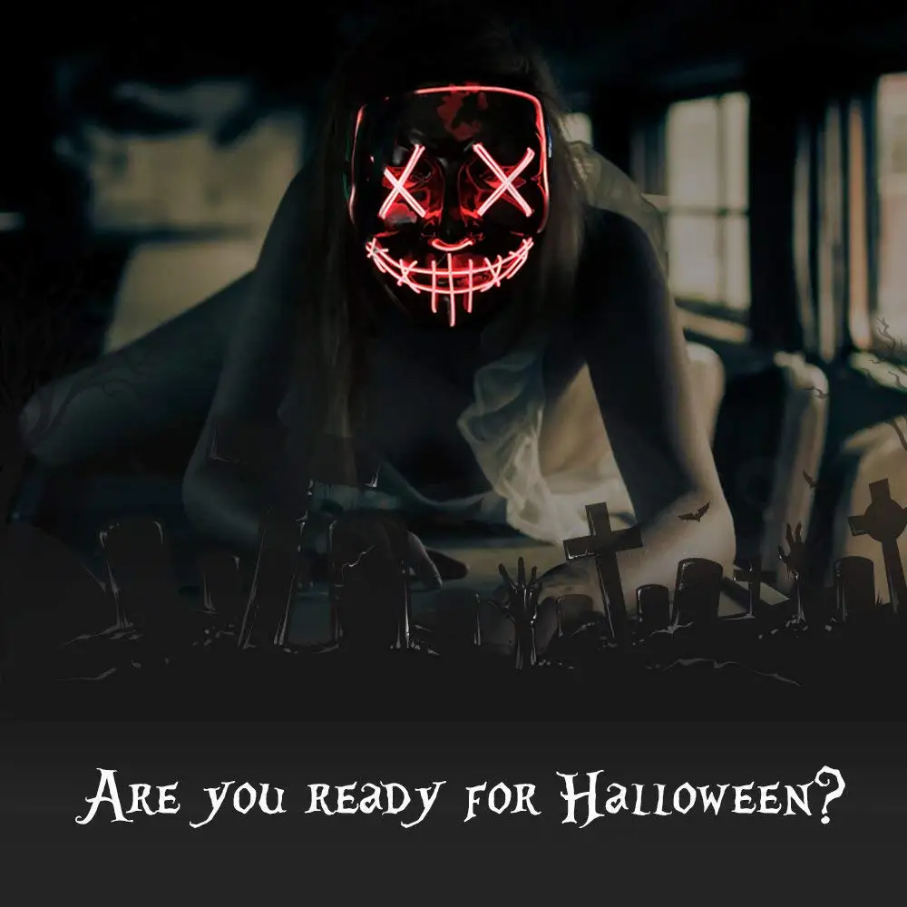 Maschera neon a LED per Hallow - Led Purge Mask Halloween recensione e prezzo